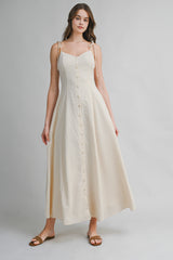 EMBREE STRIPED COTTON MAXI DRESS
