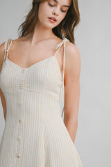 EMBREE STRIPED COTTON MAXI DRESS