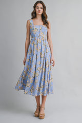 LATRICE FLORAL PRINTED MIDI DRESS