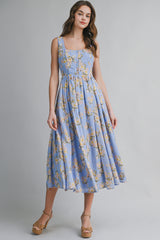 LATRICE FLORAL PRINTED MIDI DRESS
