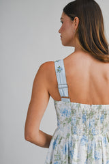 KYLEIGH FLORAL PRINTED EMBROIDERED BAND MIDI DRESS