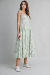 KARLEE FLORAL PRINTED MIDI DRESS
