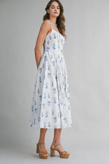 KARLEE FLORAL PRINTED MIDI DRESS