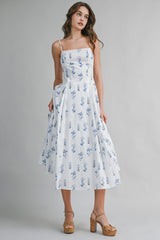 KARLEE FLORAL PRINTED MIDI DRESS