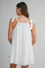 BIRDIE FLORAL EMBROIDERED MINI DRESS