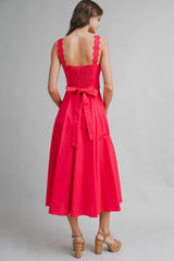 ZALEYA SCALLOP DETAILED MIDI DRESS