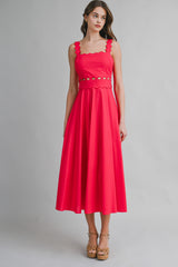 ZALEYA SCALLOP DETAILED MIDI DRESS