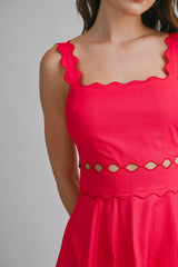 ZALEYA SCALLOP DETAILED MIDI DRESS
