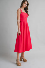 ZALEYA SCALLOP DETAILED MIDI DRESS