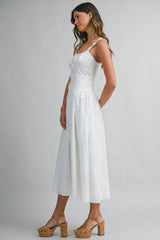 ZORALEE FLORAL EMBROIDERED MIDI DRESS