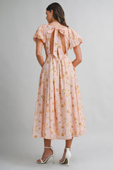 AVENE FLORAL PRINTED MIDI DRESS