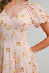 AVENE FLORAL PRINTED MIDI DRESS