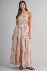LONDYN V NECK TIERED MAXI DRESS