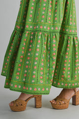 LONDYN V NECK TIERED MAXI DRESS