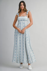 SIERRA WALLPAPER PRINTED STRAP SHOULDER MIDI DRESS