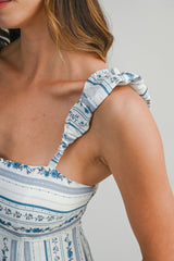 SIERRA WALLPAPER PRINTED STRAP SHOULDER MIDI DRESS