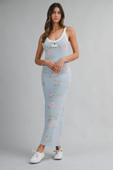 NADINA  FLORAL PRINT MIDI SWEATER DRESS