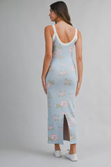 NADINA  FLORAL PRINT MIDI SWEATER DRESS