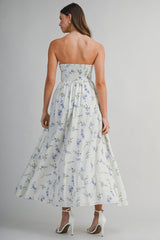 RYAN FLORAL PRINTED SWEETHEART MAXI DRESS