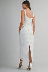 ZOYA LACE SLEEVELESS MIDI DRESS