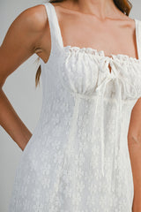 ZOYA LACE SLEEVELESS MIDI DRESS
