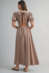 NOEMI LACE BODICE MIDI DRESS