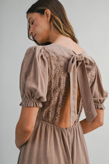 NOEMI LACE BODICE MIDI DRESS