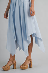 SHELBY SHARK BITE HEM MIDI DRESS