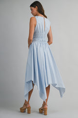 SHELBY SHARK BITE HEM MIDI DRESS