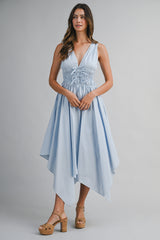 SHELBY SHARK BITE HEM MIDI DRESS