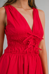 SHELBY SHARK BITE HEM MIDI DRESS