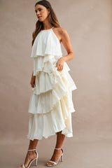 ASPEN TIERED RUFFLE MIDI DRESS