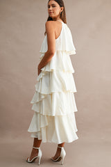 ASPEN TIERED RUFFLE MIDI DRESS