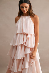 ASPEN TIERED RUFFLE MIDI DRESS