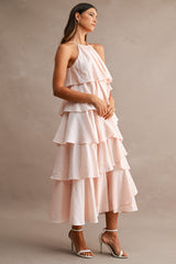ASPEN TIERED RUFFLE MIDI DRESS
