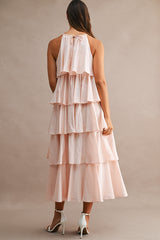 ASPEN TIERED RUFFLE MIDI DRESS