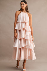 ASPEN TIERED RUFFLE MIDI DRESS