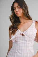 SHAY KNITTED PLAID MINI DRESS