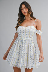 LAUREL WALL PAPER PRINTED MINI DRESS