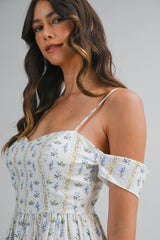 LAUREL WALL PAPER PRINTED MINI DRESS