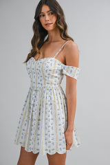 LAUREL WALL PAPER PRINTED MINI DRESS