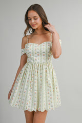 LAUREL WALL PAPER PRINTED MINI DRESS