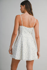 ILIANA DITZY FLORAL PRINTED FLARE MINI DRESS