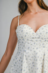 ILIANA DITZY FLORAL PRINTED FLARE MINI DRESS