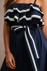 PRESLEY POPLIN TRIM DETAIL DRESS