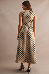 HEATHER JACQUARD HOOK AND EYE FRONT MIDI DRESS