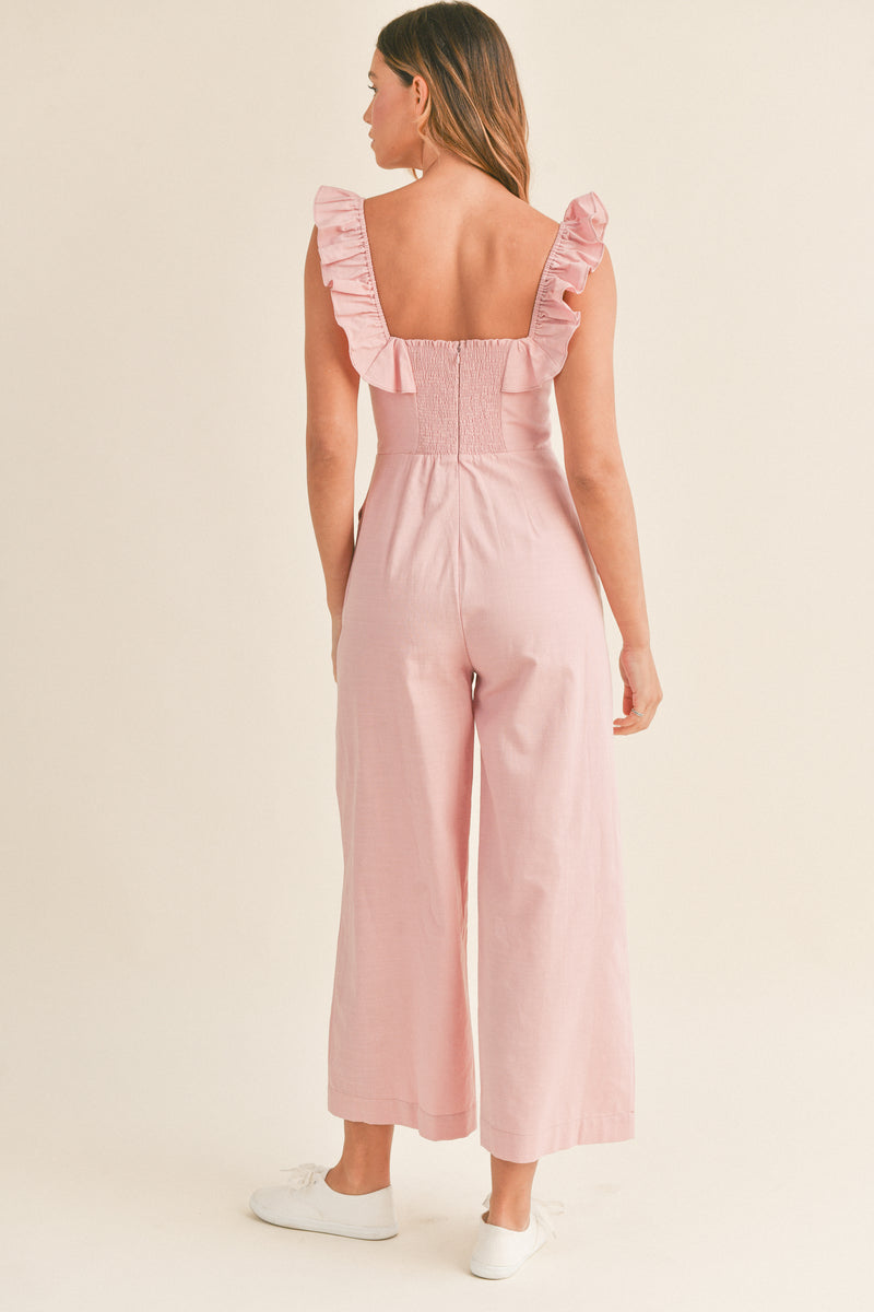 ESTRELLA RUFFLE JUMPSUIT