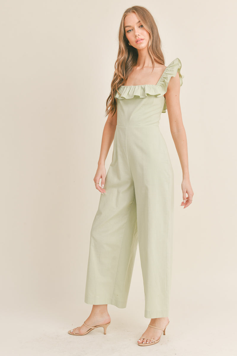 ESTRELLA RUFFLE JUMPSUIT