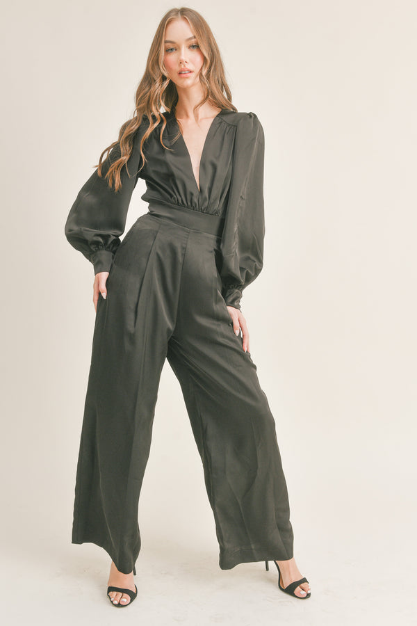 MARISOL DEEP V NECK JUMPSUIT