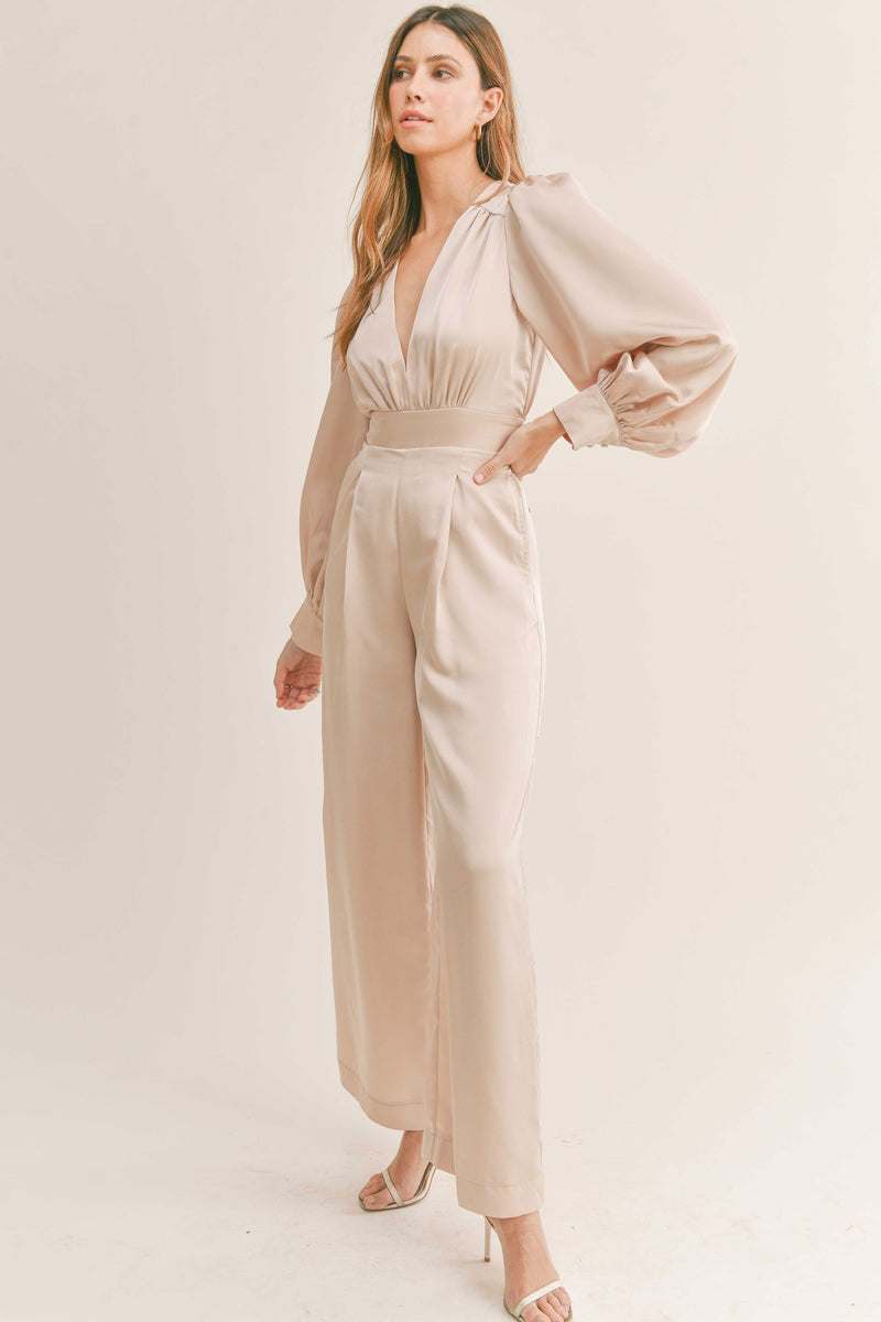 MARISOL DEEP V NECK JUMPSUIT